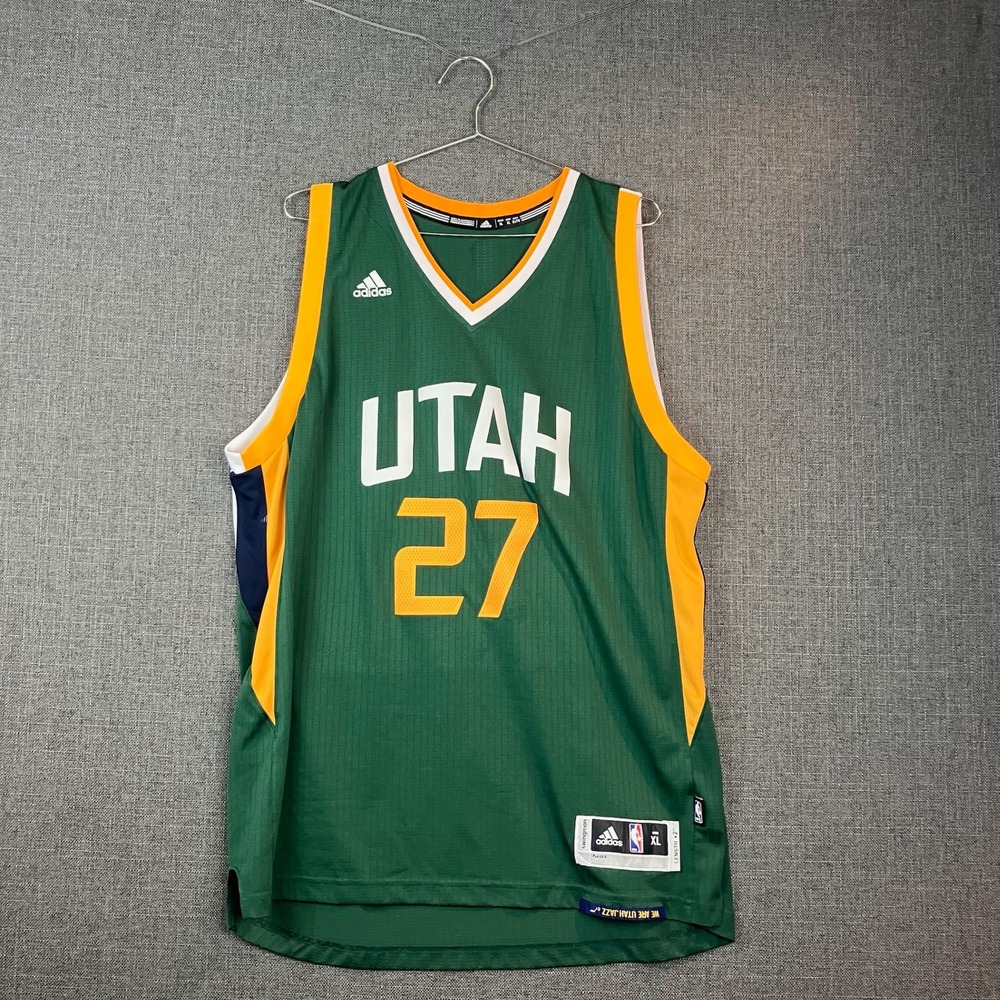 Rudy Gobert Utah Jazz #27 Adidas‎ NBA Jersey Green Gold White XL Extra Length